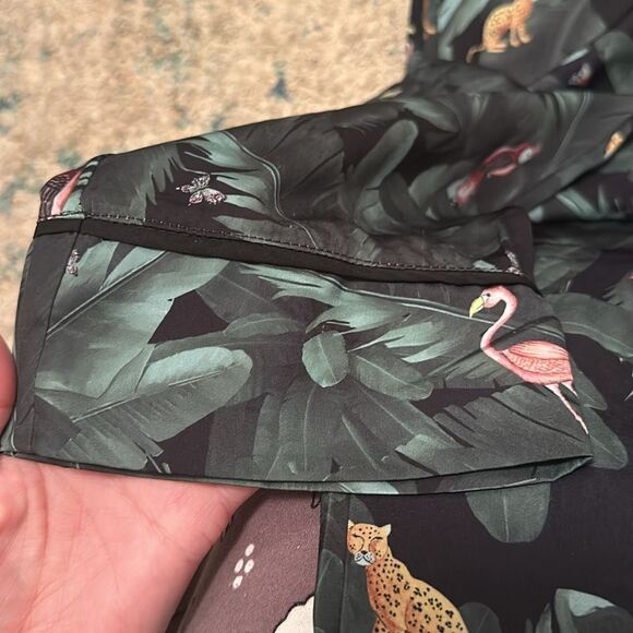 NWT Plush Pajama Set Jungle Pattern long Sleeve Top and long pants ~silky - Picture 5 of 5